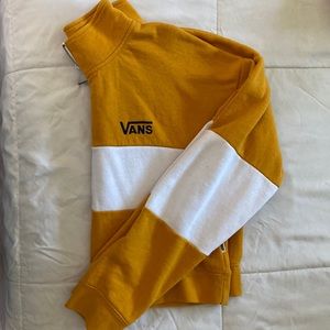 Cropped Vans orange and white zip up long sleeve